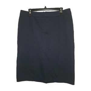 Cato's Straight Pencil Skirt Navy Blue Women's 14 Comfort Stretch Back Zip NWOT